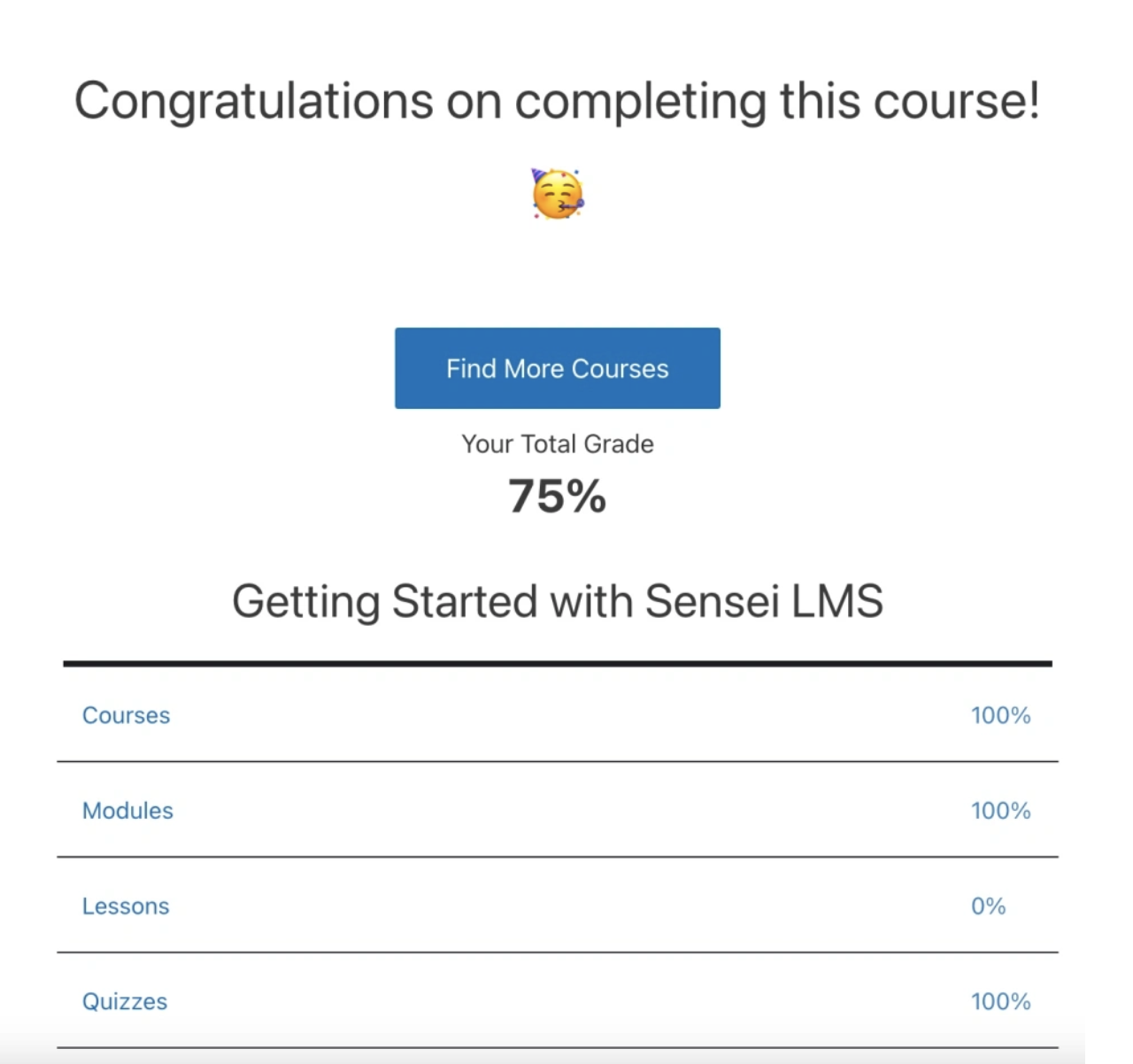 Celebrate Wins with the Course Completed Page